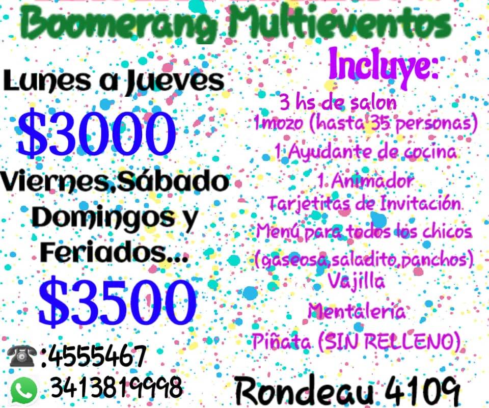 SALÓN DE FIESTAS INFANTILES BOOMERANG 