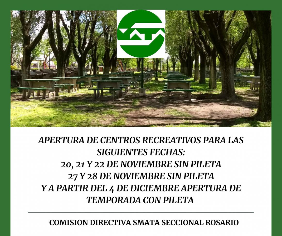 APERTURA CENTROS RECREATIVOS